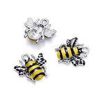 Craftdady Enamel Dangle Charms Pendant Food Animal Flower Cute Charms Colorful Metal Fruit Pendants Hang Ornament for Craft Bracelet Necklace Earring Key Chains Jewelry Making - color: Yellow & Black Bee
