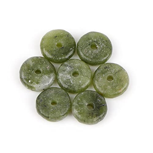 JOE FOREMAN 2x6mm Natural Light Green Canada Jadeite Jade Semi-Gemstone Heishi Disc Rondelle Spacer Beads for Jewelry Making Full 15" Strand Energy Stone Healing Power - color: Light Green Canada Jadeite Jade