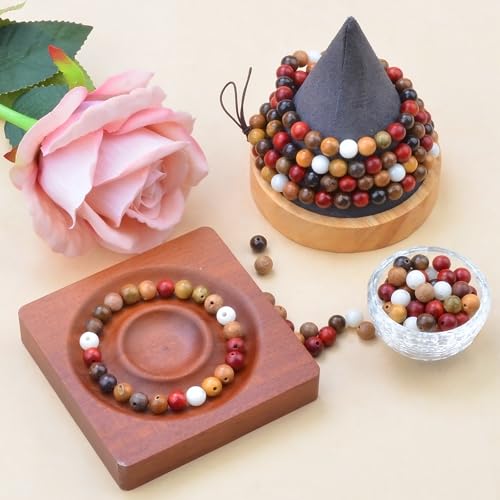 6mm Massive Beads Natural Wooden Rosewood Round Loose Beads Jewelry Making Handmade Craft with Thread 200 PCS(Mixed Wood, 6mm) - color: Mixed Woods, size: 6mm