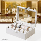 Bracelet Display Holder with Rods for Bangles Watches, Jewelry Organizer Box Storage Case with Clear Lid (Beige) - color: Beige