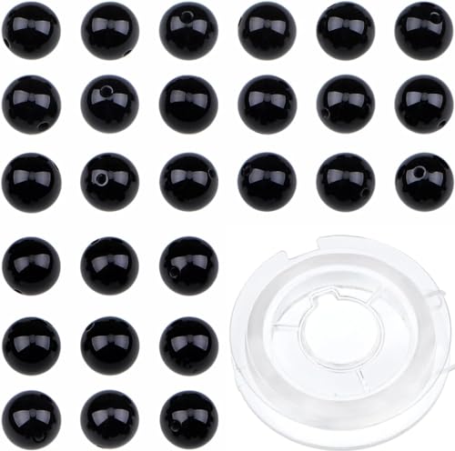 Bymitel 6mm Natural Onyx Black Agate Round Beads Gemstones Genuine with 200pcs DIY Jewelry Making Unisex (6mm 200pcs, Black Onyx) - color: Black Onyx, size: 6mm 200pcs