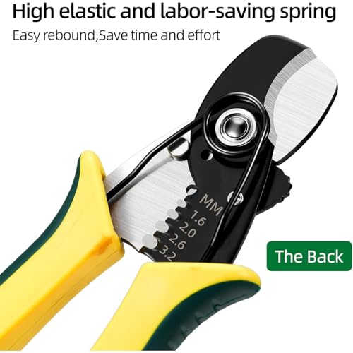 SENDA 7 Inch Wire Strippers Cutter Pliers Multi-Function Hand Tool Cable Cutting Wire Cutters 8-14 AWG Wire Cutters Precision Wire Stripper with Lock Spring Loaded Communications Cable Cutting - style: Cable strippers