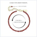 Faceted Bracelet for Women, Certified 925 Sterling Silver with 18K Gold Vermeil Healing Crystal Bracelets for Women - Crystals and Healing Stone Bracelet Women Jewelry for Gift - color: Garnet
