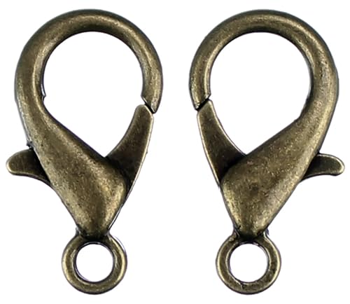 CleverDelights 21x12mm Lobster Clasps - 50 Pack (Antique Bronze) - color: Antique Bronze