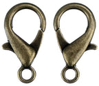 CleverDelights 21x12mm Lobster Clasps - 50 Pack (Antique Bronze) - color: Antique Bronze