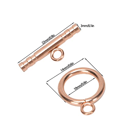 Round Toggle Clasps, Stainless Steel Toggle Clasps Rose Gold Jewelry Clasps for Necklace for Bracelet