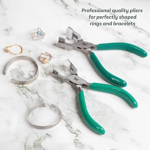 The Beadsmith Metal Bending Pliers – Pliers With Curved Nylon Jaws for Bracelet Shaping, 5.75 Inches, w/ Double-leaf Springs, Non-Marring - style: bracelet bending