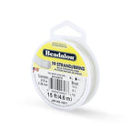 Beadalon 19 Strand Stainless Steel Bead Stringing Wire, .015 in / 0.38 mm, Silver, 15 ft / 4.6 m - color: Silver, style: .015 in / 0.38 mm