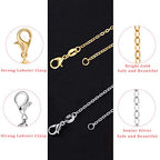 50 Pack Silver Plated Necklace Chains Bulk, Cable Chain Pack for Jewellery Making - color: Silver and Gold, size: 18 Inch
