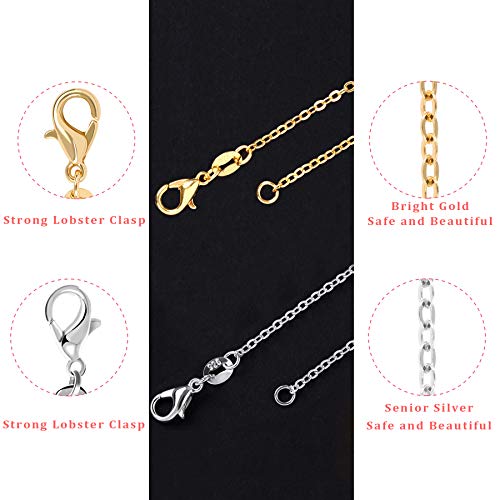 50 Pack Silver Plated Necklace Chains Bulk, Cable Chain Pack for Jewellery Making - color: Gold, size: 18 Inch