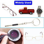 Glasses Repair Kit with Precision 5 in 1 Mini Screwdrivers Set Keychain for Eyeglasses, Sunglasses, Jewelry, Watch, Electronics, Toy, Eye glass Repairing Kit, Hex, Phillips, Flat Head (2pcs Black) - color: 2 Pcs Black