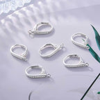 Sterling Silver Leverback Earring Hooks, 6Pcs Hypoallergenic Earring Hooks French Huggie Hoop with Zirconia 925 Sterling Silver Findings Leverback Dangle Ear Hook Replacement Set Making Supplies - color: 6PCS_Silver