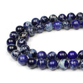 MJDCB 8mm Dark Blue Imperial Jasper Gemstone Beads Round Loose Stone Bead for Jewelry Making Bracelets Necklaces - color: Dark Blue Imperial Jasper, size: 8mm