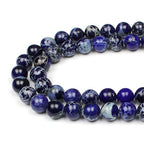 MJDCB 8mm Dark Blue Imperial Jasper Gemstone Beads Round Loose Stone Bead for Jewelry Making Bracelets Necklaces - color: Dark Blue Imperial Jasper, size: 8mm