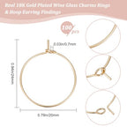 Beebeecraft 1 Box 100Pcs Hoop Earring Findings 18K Gold Plated 316 Stainless Steel Wine Glass Charms Rings with 0.7mm Pin DIY Earring Beading for Hoop Earrings Making, 20mm/0.79in - color: Gold, size: 20mm