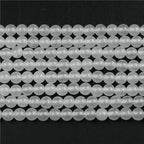 MJDCB 225pcs Natural Small Stone Beads 3mm White Jade Round Smooth Loose Gemstone Bead for Jewelry Making Bracelets Earrings Necklaces Accessories - color: White Jade