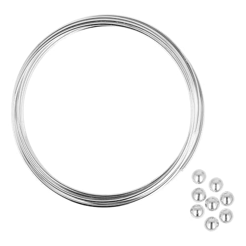 The Beadsmith Memory Wire & End Caps Set - Silver-Plated, 1 mm Thick, 2.25 in (60 mm) Diameter, 12 Bracelet Coils with 8 End Caps, Heavy-Gauge, Bracelet Making Kit, for Jewelry Making - color: Silver