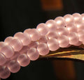 Round Beads, 6mm, Blossom Pink w/Frosted, Matte, Sea Glass Finish, 33 Pieces