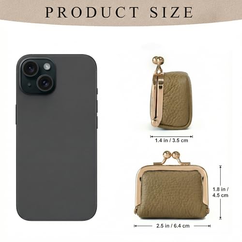 Zivyes Mini Jewelry Box Travel Small Coin Purse Organizer Case Genuine Leather Tiny Size (dark khaki) - color: dark khaki
