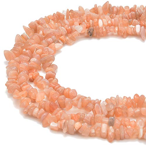 PLTbeads 5-8mm Natral Healing Gemstone Waist Bracelets Necklace Kit Irregular Stone DIY Crafts Design Jewelry Making 1 Strand per Bag Approxi 34 inch (Sunstone Chips) - color: Sunstone Chips