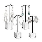 MOOCA Enhance Your Jewelry Presentation with the 4 Pcs Set Acrylic Earring Display Stand - Perfect Showcase for Earrings, Countertop T Stand, and Stylish Jewelry Display, Black Color - color: Black