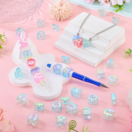 FASHEWELRY 50Pcs Large Letter Beads, 20mm Big Acrylic Alphabet Beads, Large Hole Vowel Bead Spacer for Bracelets Necklaces Bag Charms Shoelaces Keychains Lanyards (Sky Blue) - color: Sky Blue