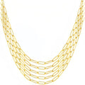 Gold Paperclip Chain Necklace for Women 10pcs 18inch 3X9mm Gold Chains for jewelry Making Stainless Steel Filled 18K Gold Plated Chains Bulk Adjustable Link Chains - size: 18inch 5pcs