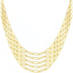 Gold Paperclip Chain Necklace for Women 10pcs 18inch 3X9mm Gold Chains for jewelry Making Stainless Steel Filled 18K Gold Plated Chains Bulk Adjustable Link Chains - size: 18inch 5pcs