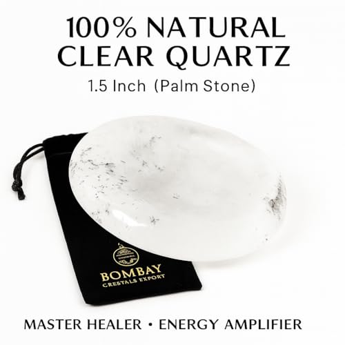 Clear Quartz Worry Stone – Natural Polished Thumb Palm Crystal for Clarity, Healing & Energy Amplification – Pocket Fidget Stone for Meditation & Focus - color: Crystals Quartz