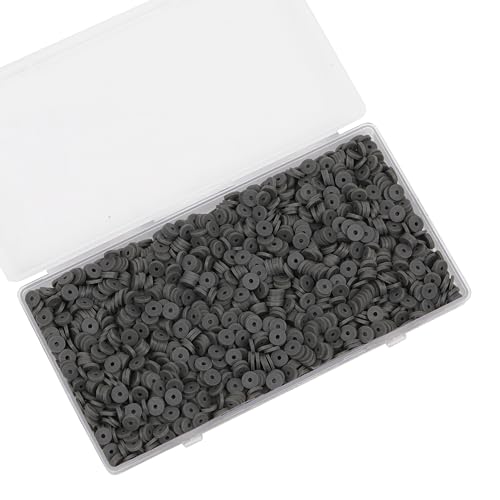 2000pcs White Clay Beads Polymer Spacer and Flat Beads 6mm Round Heishi Vinyl for DIY Craft Gift Adults Bracelets Necklace Jewelry Making Earring Accessories Dark Green - color: Dark Green