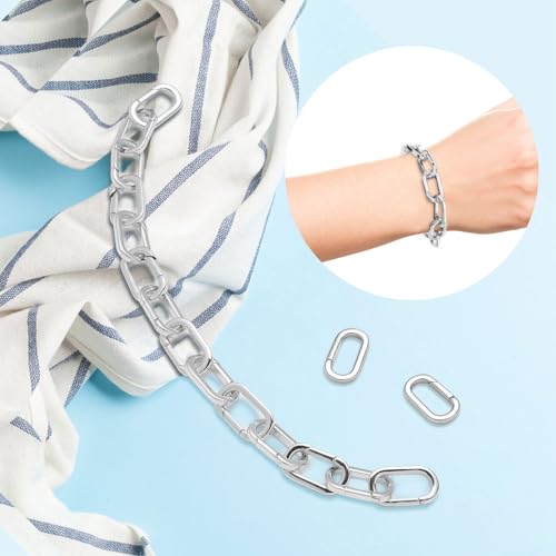 10pcs 925 Silver Plated Oval Clasps,Jewelry Clasps,Gold Paper Clip Clasps,DIY Bracelets Necklaces Jewelry Making and Repairing (925 Silver-14mm) - color: 925 Silver-14mm
