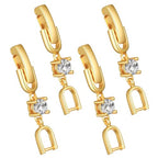 4Pcs Gold Bracelet Foldover Extension Clasp Gold Plated Crystal Rhinestone Foldover Extension Clasp Set Anklet Fold Over Extender Clasps for Jewelry Making(1.06 in)