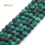 GEM-Inside 6mm Natural Stone Green Tiger Eye Frosted Matte Unpolished Round Beads for Jewelry Making Strand 15 inch - color: Green Tiger Eye, size: 6mm