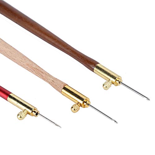 Tambour Hooks Kit, Embroidery Crochet Hooks with 9 Needles Wooden Handle French Tambour Hook Latch Beaded Needle for Sewing Embroidery Beading Sequins Knitting DIY Sewing Tool