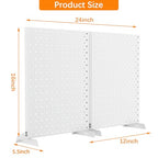 TORACK Pegboard Display Stand for Craft Shows & Fairs, 12 x 16 in Metal Tabletop Pegboard Display with Hooks for Christmas Fair Event(White, Pack of 4) - style: 4-Pack White