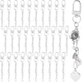 Hzopcw 30pcs Silver Keychain Making Kit, Key Ring Swivel Snap Hook Chains, Extender Keychain Bag Charm Kits for DIY Crafts Jewelry Making Handbag Purses- A Style - color: Silver-30pcs-A Style