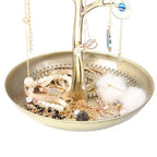 INVIKTUS Silver Birds Tree Jewelry Stand Display Earring Necklace Holder Organizer Rack Tower - color: antique cyan