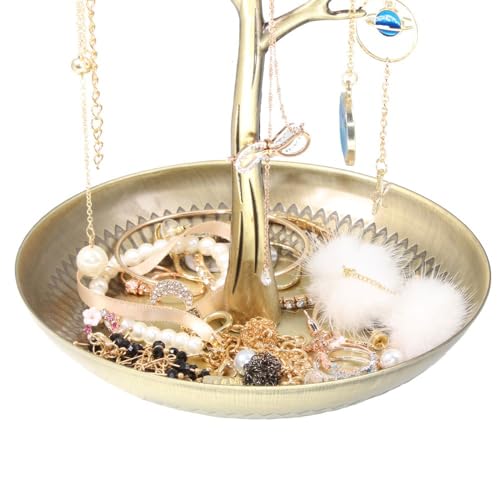 INVIKTUS Silver Birds Tree Jewelry Stand Display Earring Necklace Holder Organizer Rack Tower - color: antique cyan