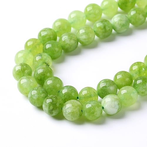 90pcs 4mm Natural Peridot Green Lace Jades Beads Round Loose Spacer Beads for Jewelry Making DIY Bracelets Crystal Energy Healing Power Stone 15 Inch(4mm, Green Peridot Jade) - color: Green Peridot Jade, size: 4mm