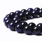 60PCS 6mm Starry Blue Sandstone Gemstone Beads Beads Natural Stone Round Loose Beads for Jewelry Making DIY Bracelet Necklace 15" Inch - color: Blue Sandstone, size: 6mm