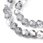 Perlin Czech Bohemian Crystal Glass Beads Faceted Round 4mm 90 Pieces Loose Spacer 1 Strand Beads for DIY Jewelry Earrings Necklace Bracelet Making (Crystal Silver) - color: Silver crystal