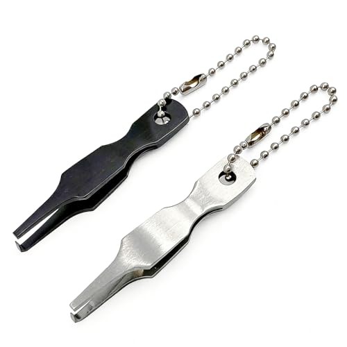 2 PCS Mini Split Ring Opener Tool, Stainless Steel Fishing Pliers for Small Rings, Quick Split Ring Plier for Lure Tuning, Keychain Organization and Jewelry Beading Repair, Portable