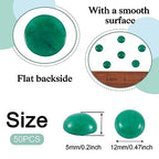Crafans 50Pcs 12mm Round Jade Gemstone Cabochons Half Round Natural Jade Cabochons Dome No Hole Healing Power Stone Flat Back Chakra Crystal Beads for Jewelry Making(Sea Green) - color: Jade-Sea Green, size: 12mm