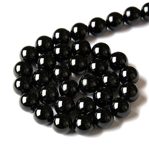100pcs 8mm Black Agate Beads Natural Gemstone Beads Round Loose Beads for Jewelry Making - color: Black Agate, size: 8mm