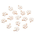 Beadthoven 100pcs Enamel Charms Cherry Blossom Daisy Flower Pendants Gold Plated Small Cute Bulk for Jewelry Making Bracelet Necklace Earrings Keychain DIY Accessories - color: 0Lavender Blush