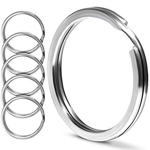 CREST Surgical and Marine Grade Stainless Steel Split Ring for Keychains SS316L Key Rings for Car Keys - color: 5-pack 316ss