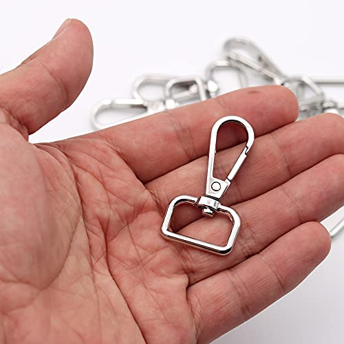 JWBIZ 16 Pcs D Ring Swivel Lobster Claw Clasp, Push Gate Snap Hooks Trigger Clips (Silver, 3/4 inch) - color: Silver, size: 3/4 inch