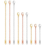 LXUEJIE 9 Pcs Necklace Extender, Rose Gold Necklace Extender, Alloy Necklaces Chain Extenders for Necklaces Bracelet Anklet, Delicate Chain Extenders (Gold/Silver/Rose Gold, 5/10/15cm)