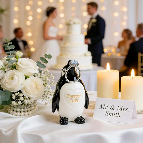 Gifts for Him Her Boyfriend Girlfriend, To My Love Handmade Ceramic Mini Penguin Anniversary Birthday Gifts for Women Men, Romantic Valentines Forever Lover Gifts for Wife Husband Couples Cute Decor - style: Penguin