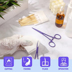 BBTO Hemostat Curved and Straight Hemostat Forceps Piercing Pliers Forceps, Stainless Steel Straight and Curved Pliers, Fishing Tweezer(Lilac,2 Pcs) - color: Lilac